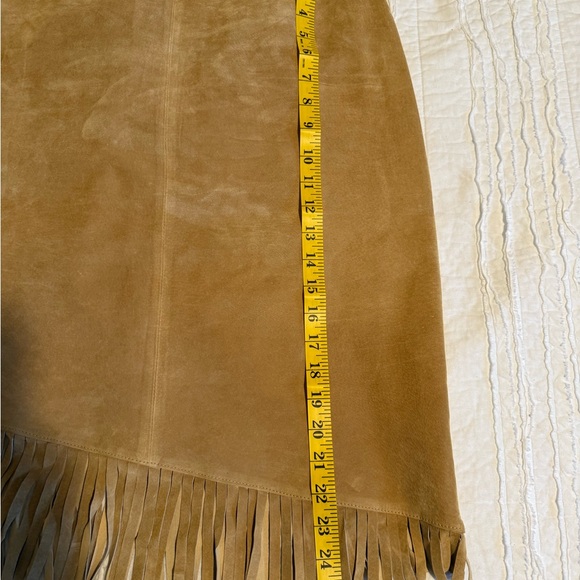 Vintage Leather Tan Fringe Skirt - Picture 5 of 7